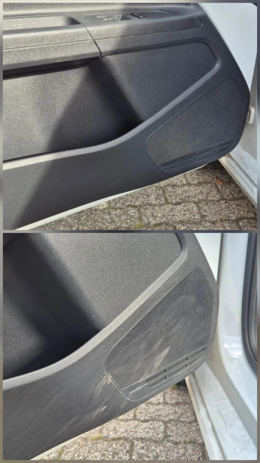 Unveränderte Original-Gegenüberstellung einer Türverkleidung